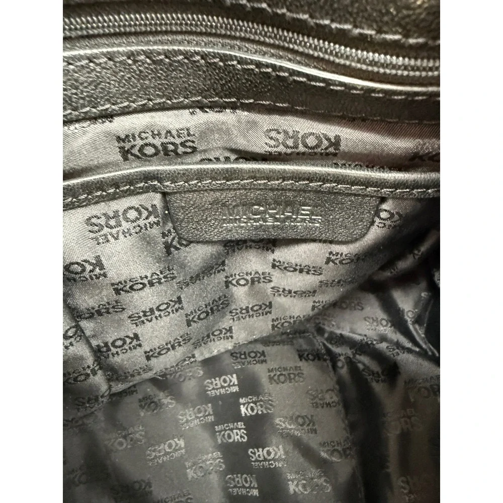 Michael Kors Black Pebbled Leather Hobo Bag Large Gold Hardware Drawstring Y2K